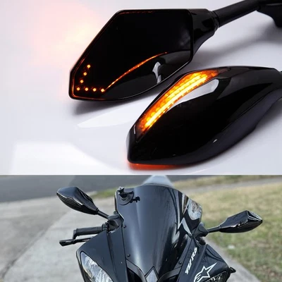 Espejos retrovisores con intermitente LED para Yamaha YZF R1 R3 R6 R6S FZ6 FZ1 R600 Foto 1 de 4