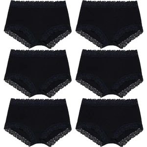 6PK Jockey Parisienne Bamboo Full Brief Lace Womens Underwear Panties Black Bulk - Bild 1 von 6