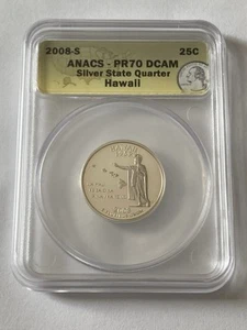 2008-S Hawaii Silver State Quarter ANACS PF 70 DCAM - Picture 1 of 6
