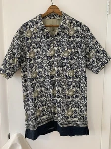 Vintage 90s Bugle Boy Hawaiian Short Sleeve Button Down Shirt Men's Large Y2K - Picture 1 of 17