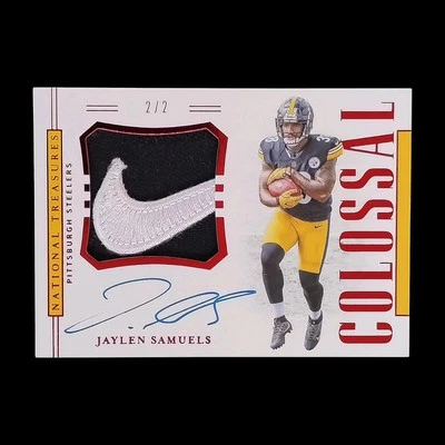 2018 Panini National Treasures Football /2 Patch Auto Jaylen Samuels - Image 1 of 2