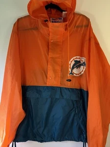 Miami Dolphins NFL Game Day Teal And Orange Windbreaker Size XL VINTAGE (RARE) - Picture 1 of 12
