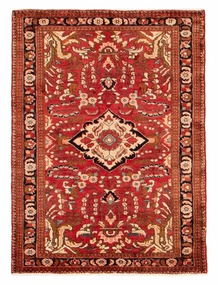 Alfombra tradicional vintage anudada a mano alfombra de lana oriental de 3'10" x 5'2" Foto 1 de 4