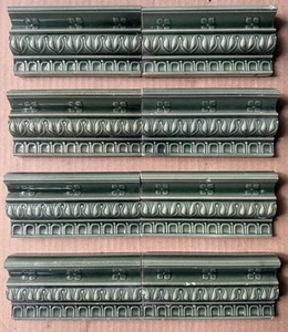 HEMIXEM - ORIGINAL MAJOLICA 10 BORDER TILES C1900 - Picture 1 of 9