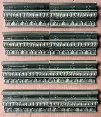 HEMIXEM - AZULEJOS DE MAYÓLICA ORIGINALES 10 BORDES C1900 Foto 1 de 4