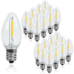 C7 LED Night Light Bulbs 0.6W Equivalent to 7W C7 Candelabra LED Filament Lig... - Picture 1 of 7
