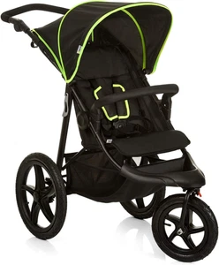Runner, Nero Giallo Neon - Passeggino 3 Ruote Gonfiabili Ammortizzate All Terrai - Foto 1 di 12