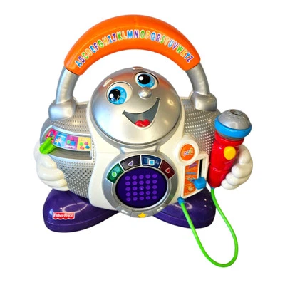 Fisher Price Talking Fun 2 Learn DJ Music Boom Box ABC Colors 123 Tested WORKS - Image 1 of 4