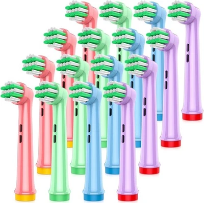 BRANDED AnjoCare Kids Toothbrush Heads for Oral B, 16 Pack Soft Bristles Children Brush