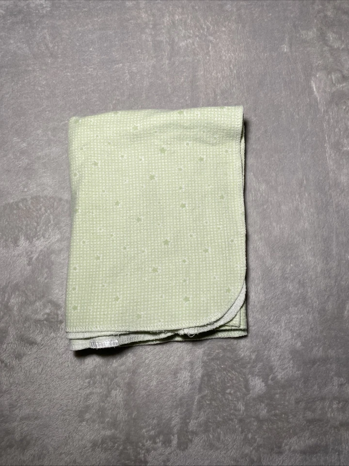 Manta Receptora Bebé Estrella Verde Blanca Pequeña Lunares Círculo Franela Suave Lovey Foto 1 de 3