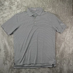 Peter Millar Summer Comfort Polo Shirt Men's XL Black White Striped Stretch LPGA - Picture 1 of 8