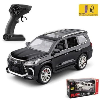 RC Car 1:24 Alloy Black Lexus LX570 4x4, with Light & Sound,  Christmas Gift Toy - Image 1 of 4