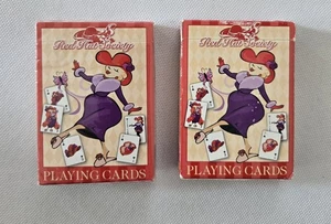 2 Bicycle Red Hat Society Decks of Playing Cards,1 New,I Pre-Owned,Made in USA - Picture 1 of 10