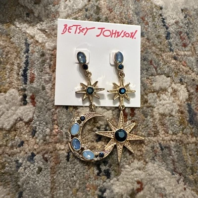 Pendientes colgantes estrella luna celestial joyería - Betsey Johnson Foto 1 de 4