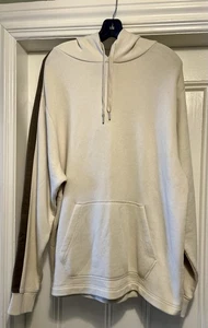 Auténtica sudadera con capucha Rag & Bone Turtledove de medios mixtos blanco talla grande - Imagen 1 de 5