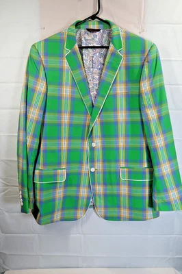 Abrigo deportivo chaqueta blazer Linea Uomo para hombre talla 46 largo a cuadros algodón colorido Foto 1 de 4