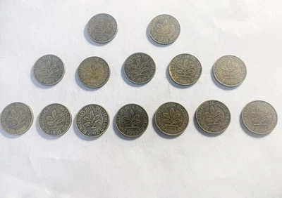 Germany 10 Pfennig Coin Lot 15x Different Mixed Years 1980s–1990s  Old Coins Set - Image 1 of 2