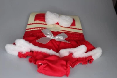 Baby Essentials Headband and Diaper Cover Red w White Fur Trim Santa Christmas - Image 1 of 2