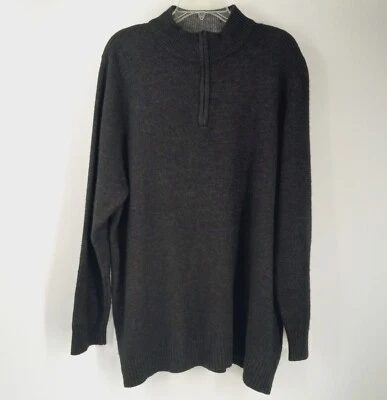 Suéter BACHRACH Para Hombre Cachemira Mezcla Lana Merino Negro Cuarto Cremallera XXL Italia Foto 1 de 4