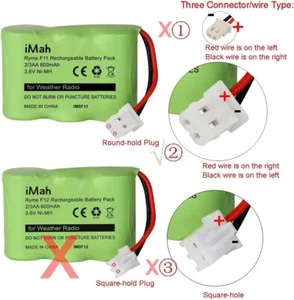 Ryme F11 2/3AA600 3.6V 600mAh Ni-MH Battery Pack fits Kaito KA500 KA550 ... - Picture 1 of 3