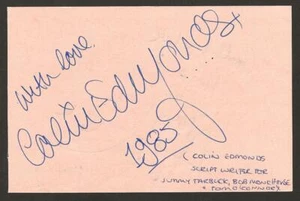 AUTÓGRAFOS ORIGINALES COLIN EDMONDS TV COMEDIA ESCRITOR Y KENNY LYNCH LLEVAN AMOROSOS - Imagen 1 de 4