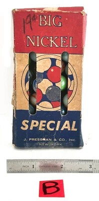 Vintage Big Nickel Special Marbles Box by J Pressman & Co N.Y. (Circa 1940's) #B - Image 1 of 4