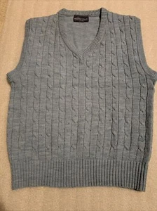 Vintage MERVYN'S COLLECTION Men's Sweater Vest ~ Sz M Blue - Picture 1 of 8