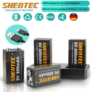 Batería recargable 9V Block PP3 Lthium Li-ion / Cargador USB de 4 ranuras - Imagen 1 de 19