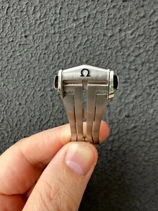 Authentic GENUINE OMEGA SEAMASTER SpeedMaster Watch Clasp Steel Silver 18mm - Picture 1 of 7