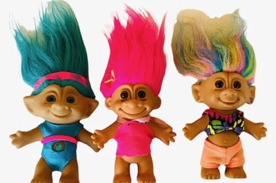 Russ Berrie Trolls Juguete Pelo Figura Lote Mixto de 3 Entrenamiento Bikini Traje de Baño Yoga Foto 1 de 4