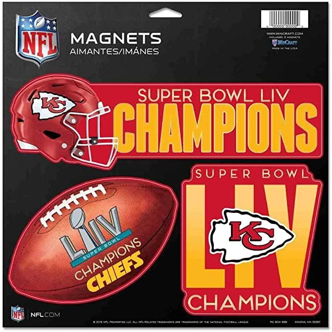 Kansas City Chiefs Super Bowl LIV Champions Magnet Set – 3-Piece - Image 1 of 1