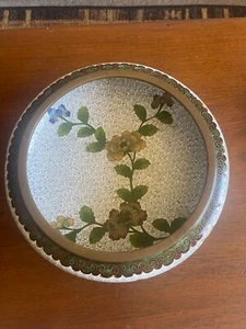 cloissine bowl for flower decor or display; Chinese antique on bronze - Picture 1 of 6