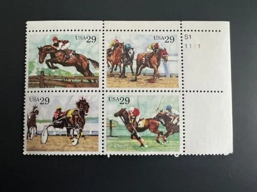 US Plate Block Scott #2756-9 29c Horses [4] stamps - Image 1 of 1