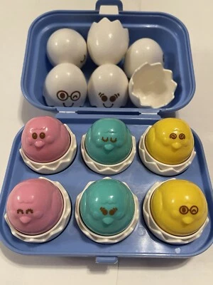 Hide & Squeak Rare Blue Eggs In Carton Complete Vintage 1993 Tomy 90s Toy - Image 1 of 4