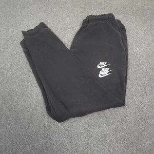Nike Track Pants Mens MEDIUM Black fleece world tour french terry Joggers Size M - Picture 1 of 15