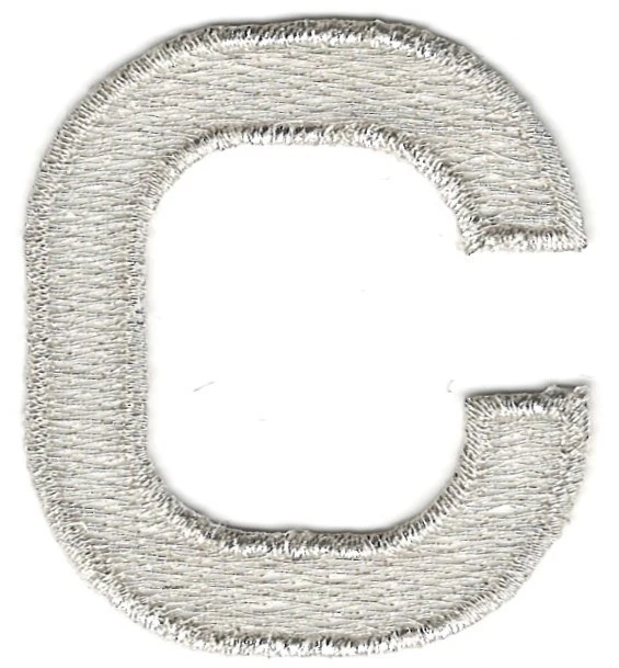 Metallic Silver Letter C Iron On Patch Applique Alphabet Embroidered (1 7/8" in) - Image 1 of 1