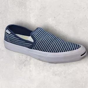 Scarpe slip on Converse Jack Purcell a righe M 7 W 8,5 da spiaggia blu bianco - Foto 1 di 12