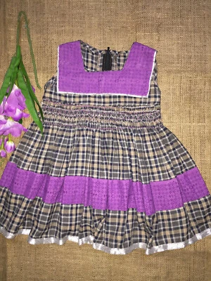 2021 CHILDREN BABY GIRLS CASUAL SMOKED SLEEVELESS COTTON PATTERN DRESSES COSTUME - Image 1 of 4