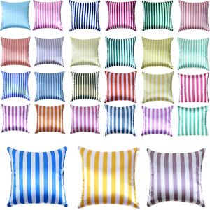 Satin Striped Pillowcase Decorative Throw Pillow Covers Home Decor Cushion Cover
