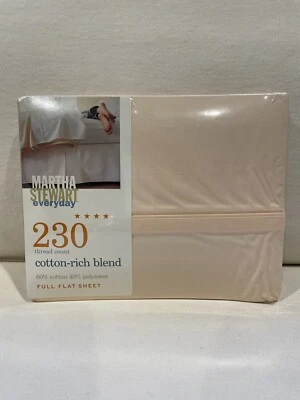 Martha Stewart Everyday 230 Thread Count Full Flat Sheet Shell Color Made In USA - Image 1 of 4