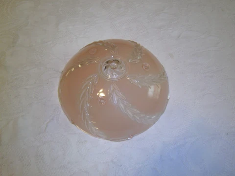 Antique glass ceiling light shade pink three hole mount type Cover