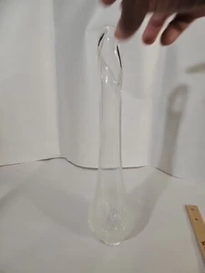 Fluted fenton glass vase 14.5, clear - Picture 1 of 5