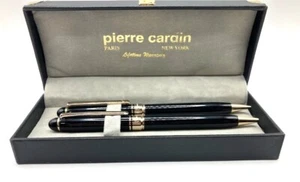 Pierre Cardin gewichtetes schwarzes ausgefallenes Kugelschreiber- und Bleistiftset im Etui - Bild 1 von 4