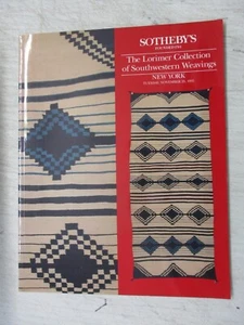 1991 SOTHEBY'S LORIMER COLLECTION SOUTHWESTERN WEAVINGS AUCTION CATALOG NEW YORK - Picture 1 of 2