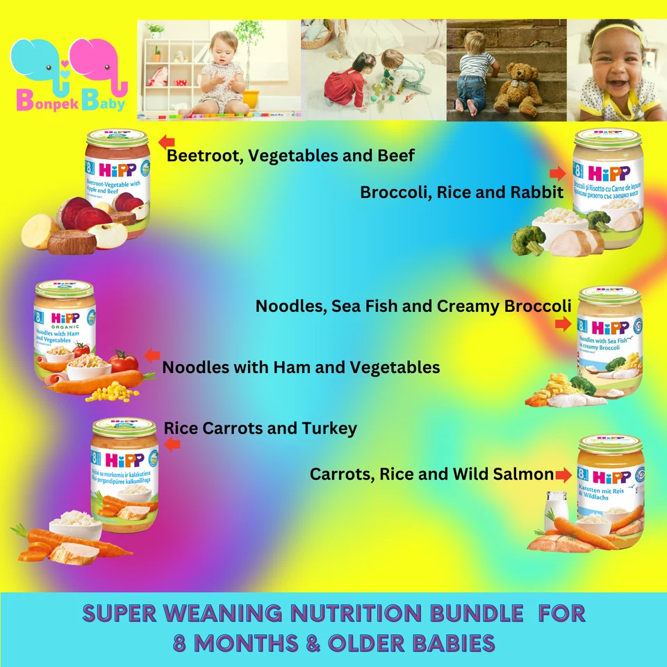 HiPP Jarred Baby Food - Pescado, carne de res y verduras Best-Seller 6 frascos - 8+ meses Foto 1 de 4