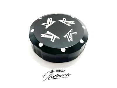 ZX14 NEGRO CONTRASTE ZX GRABADO TAPA DEPÓSITO FRENO 12-15 KAWASAKI NINJA ZX14R Foto 1 de 2