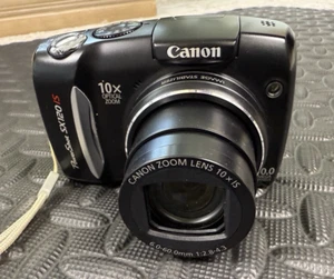 Canon PowerShot SX120 IS 10MP Digital Camera Black Y2K W/SD Card Tested C Video - Picture 1 of 14
