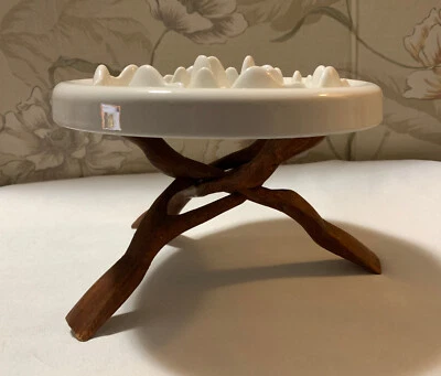 Cuenco de cerámica alimentador lento para gatos elevado de 2 piezas con soporte de 6"" de alto 8,5"" de ancho Foto 1 de 4