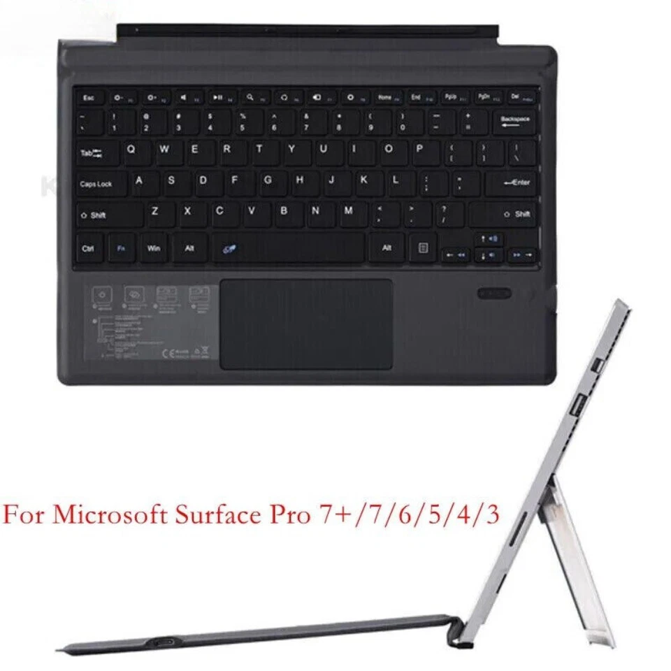 Wireless Bluetooth Keyboard Cover Magnetic for Microsoft Surface Pro 7/6/5/4 - Image 1 of 4