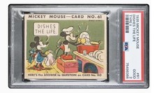 1935 MICKEY MOUSE TYPE II DISHES THE LIFE #61 PSA GRADED GUM CARD RARE VHTF